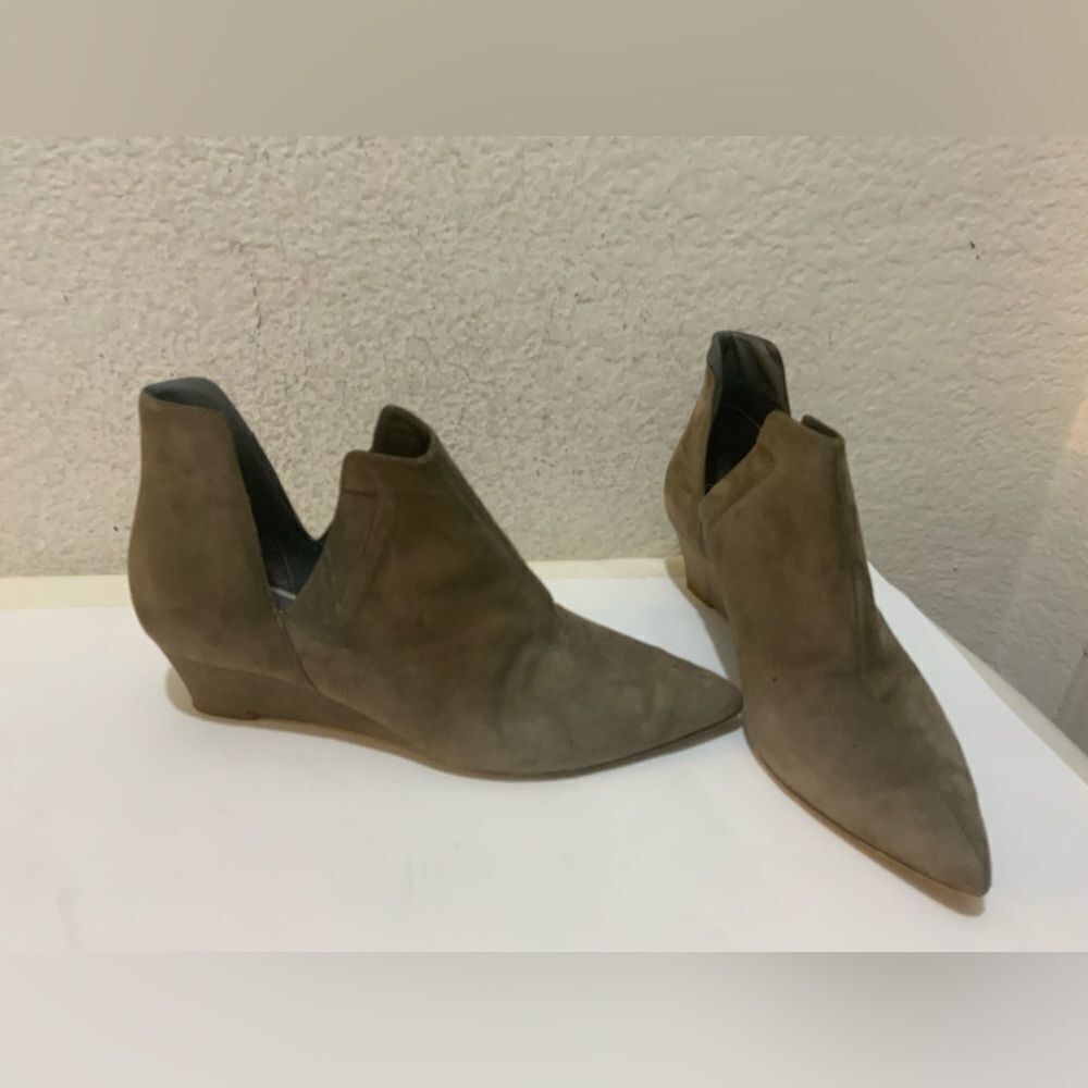 Viajiyu Booties Kenzie Taupe Wedge suede Leather Women's Size 36.5
